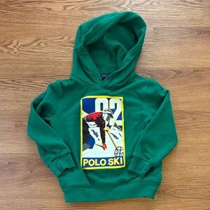 Polo by Ralph Lauren Green Ski Graphic Hoodie Size 5